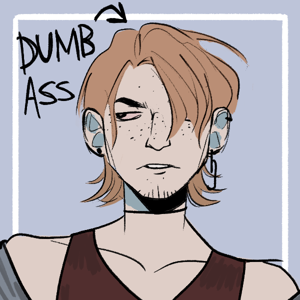 Pale man with a light brown mullet